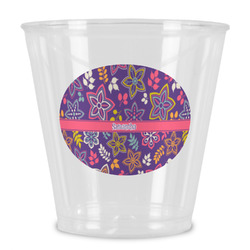 Simple Floral Plastic Shot Glass (Personalized)