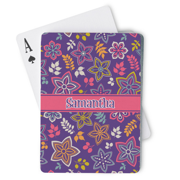 Custom Simple Floral Playing Cards (Personalized)