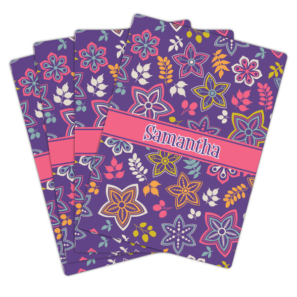 Simple Floral Playing Cards - Hand Back View