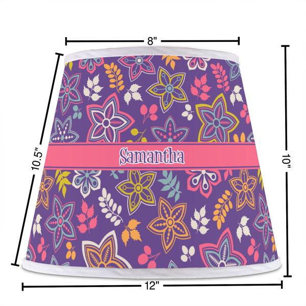 Simple Floral Poly Film Empire Lampshade - Dimensions