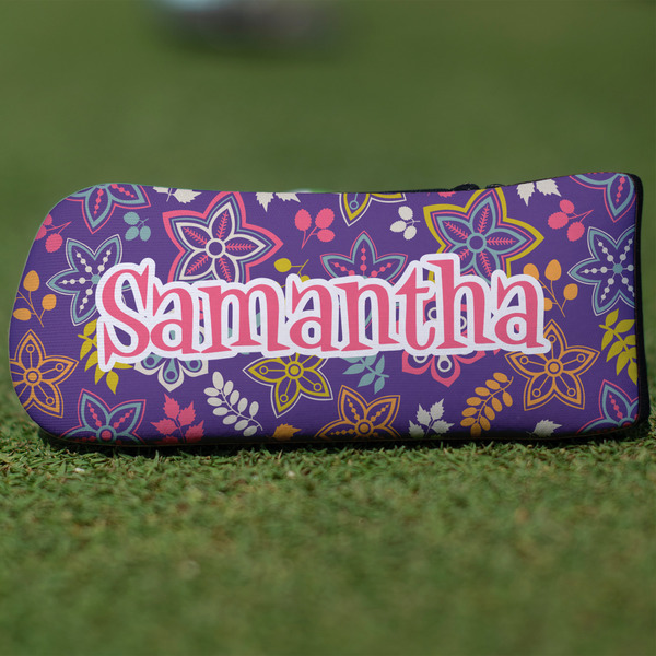 Custom Simple Floral Blade Putter Cover (Personalized)
