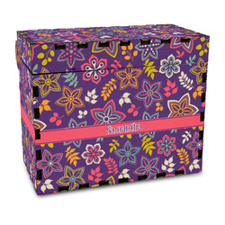 Simple Floral Wood Recipe Box - Full Color Print (Personalized)
