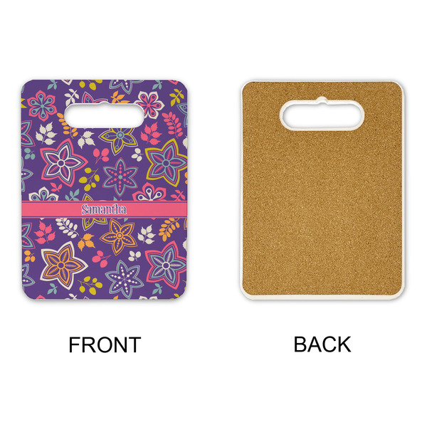 Simple Floral Rectangle Trivet with Handle - APPROVAL