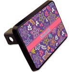 Simple Floral Rectangular Trailer Hitch Cover - 2" (Personalized)