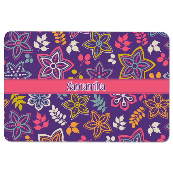 Simple Floral Rectangular Fridge Magnet - FRONT
