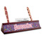 Simple Floral Red Mahogany Nameplates with Business Card Holder - Angle