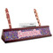 Simple Floral Red Mahogany Nameplate with Business Card Holder (Personalized)