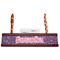 Simple Floral Red Mahogany Nameplates with Business Card Holder - Straight