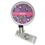 Simple Floral Retractable Badge Reel (Personalized)