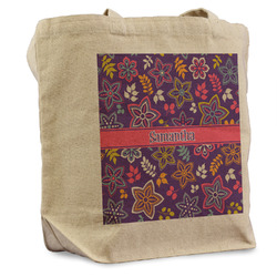 Simple Floral Reusable Cotton Grocery Bag (Personalized)