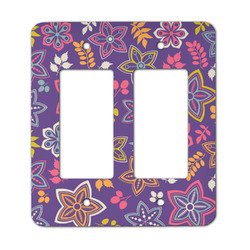Simple Floral Rocker Style Light Switch Cover - Two Switch