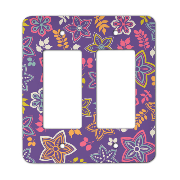 Custom Simple Floral Rocker Style Light Switch Cover - Two Switch