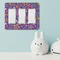 Simple Floral Rocker Light Switch Covers - Triple - IN CONTEXT