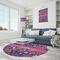 Simple Floral Round Area Rug - IN CONTEXT