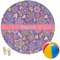 Simple Floral Round Beach Towel (Personalized)