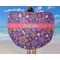Simple Floral Round Beach Towel - In Use