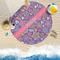 Simple Floral Round Beach Towel Lifestyle