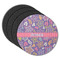 Simple Floral Round Coaster Rubber Back - Main