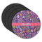 Simple Floral Round Rubber Backed Coasters - Set of 4 (Personalized)