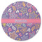 Simple Floral Round Coaster Rubber Back - Single