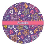 Simple Floral Round Decal - Small (Personalized)