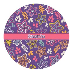 Simple Floral Round Decal (Personalized)