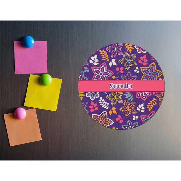 Simple Floral Round Fridge Magnet - LIFESTYLE