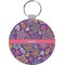 Simple Floral Round Keychain (Personalized)