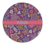 Simple Floral Round Linen Placemat - Single Sided (Personalized)