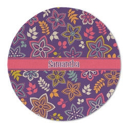 Simple Floral Round Linen Placemat (Personalized)