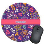 Simple Floral Round Mouse Pad (Personalized)