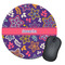 Simple Floral Round Mouse Pad