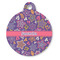 Simple Floral Round Pet ID Tag - Large - Front