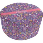 Simple Floral Round Pouf Ottoman (Personalized)