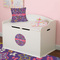 Simple Floral Round Wall Decal on Toy Chest