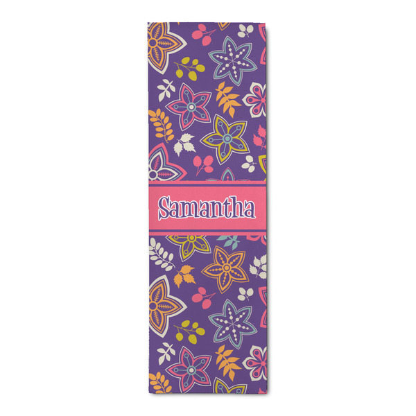 Custom Simple Floral Runner Rug - 2.5'x8' w/ Name or Text