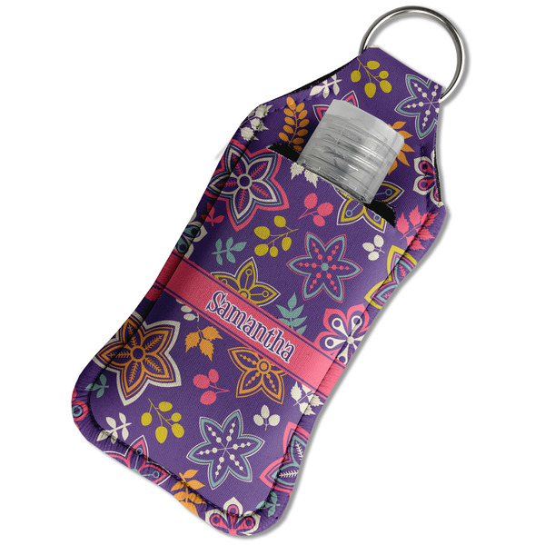 Simple Floral Sanitizer Holder Keychain - Large in Case
