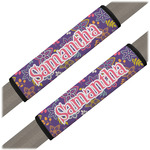 Simple Floral Seat Belt Covers (Set of 2) (Personalized)