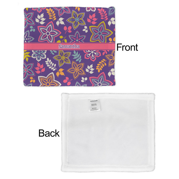 Simple Floral Security Blanket - Front & White Back View