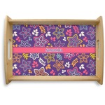 Simple Floral Natural Wooden Tray - Small (Personalized)