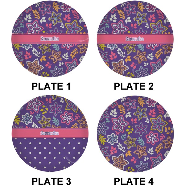Simple Floral Set of Lunch / Dinner Plates (Approval)