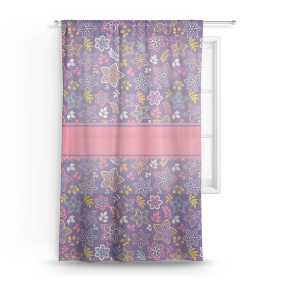Custom Simple Floral Sheer Curtain - 50"x84"