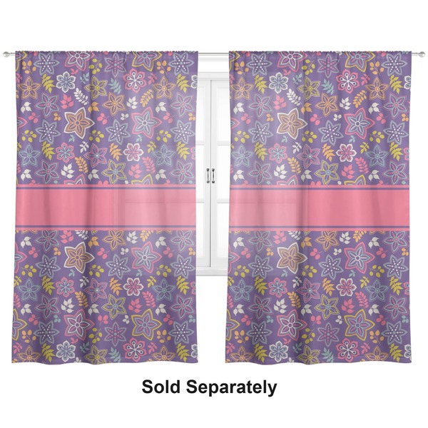 Simple Floral Sheer Curtains