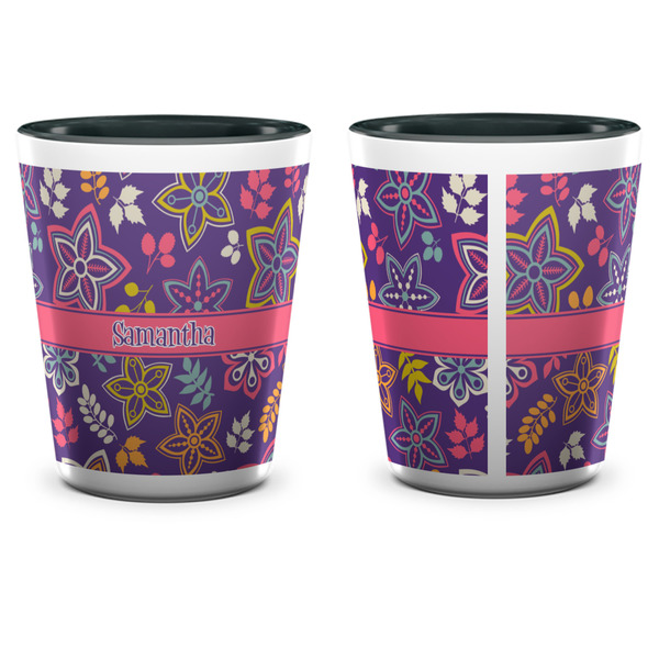 Simple Floral Shot Glass - Two Tone - APPROVAL