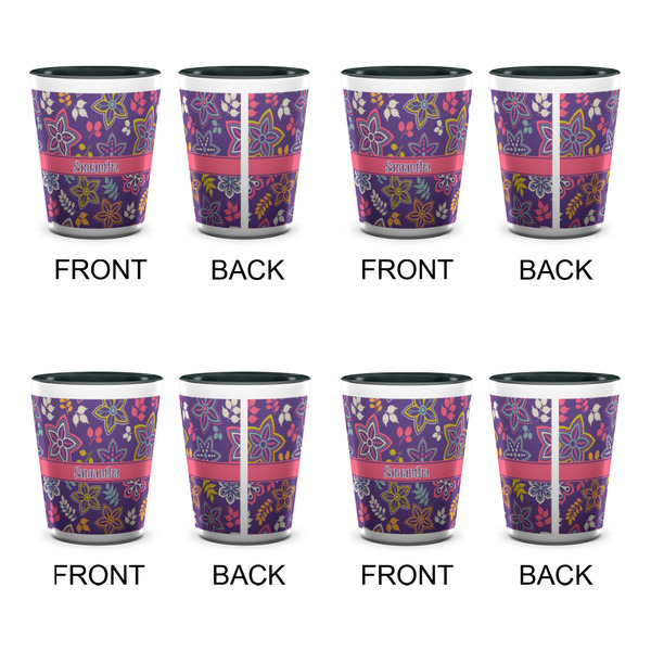 Simple Floral Shot Glassess - Two Tone - Set of 4 - APPROVAL