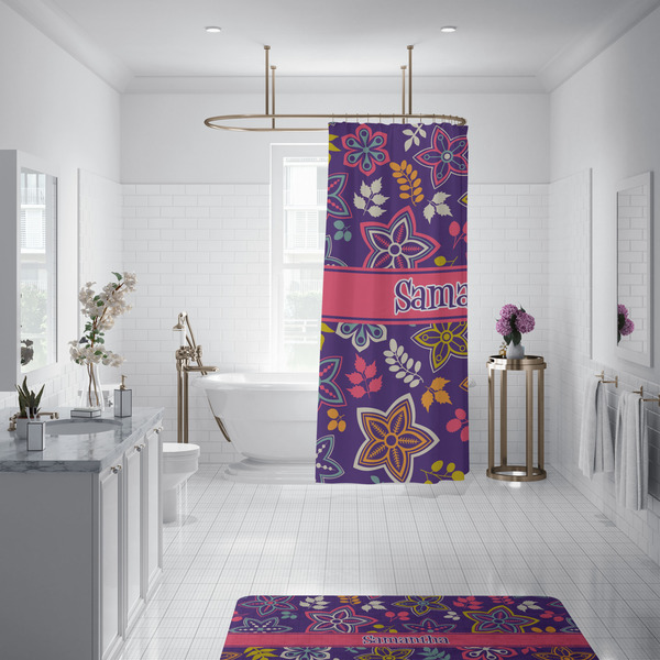 Simple Floral Shower Curtain - 70"x83"