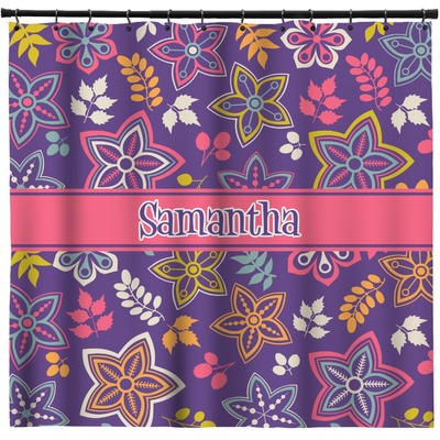 Simple Floral Shower Curtain - Custom Size (Personalized)