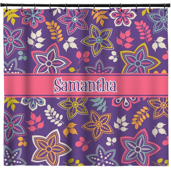 Custom Simple Floral Shower Curtain - Custom Size (Personalized)