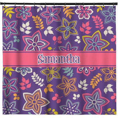 Simple Floral Shower Curtain - 69"x70" w/ Name or Text