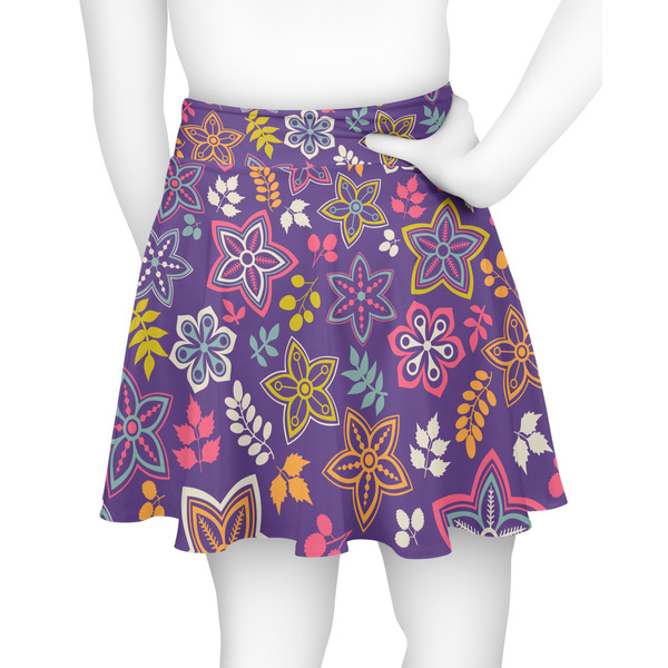 Simple Floral Skater Skirt - Back
